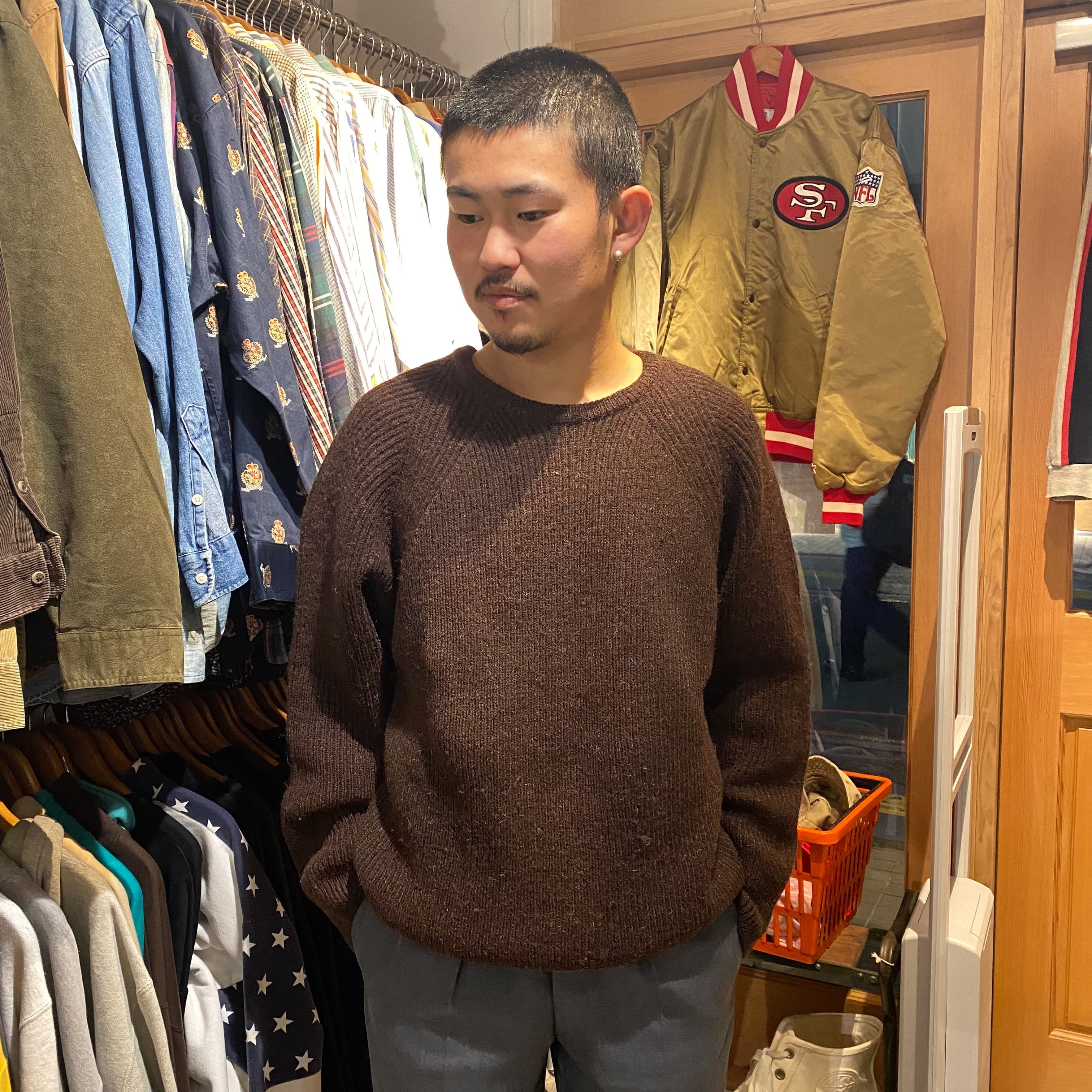 90's イングランド製 LANDS'END Wool Sweater M / ランズエンド ウール