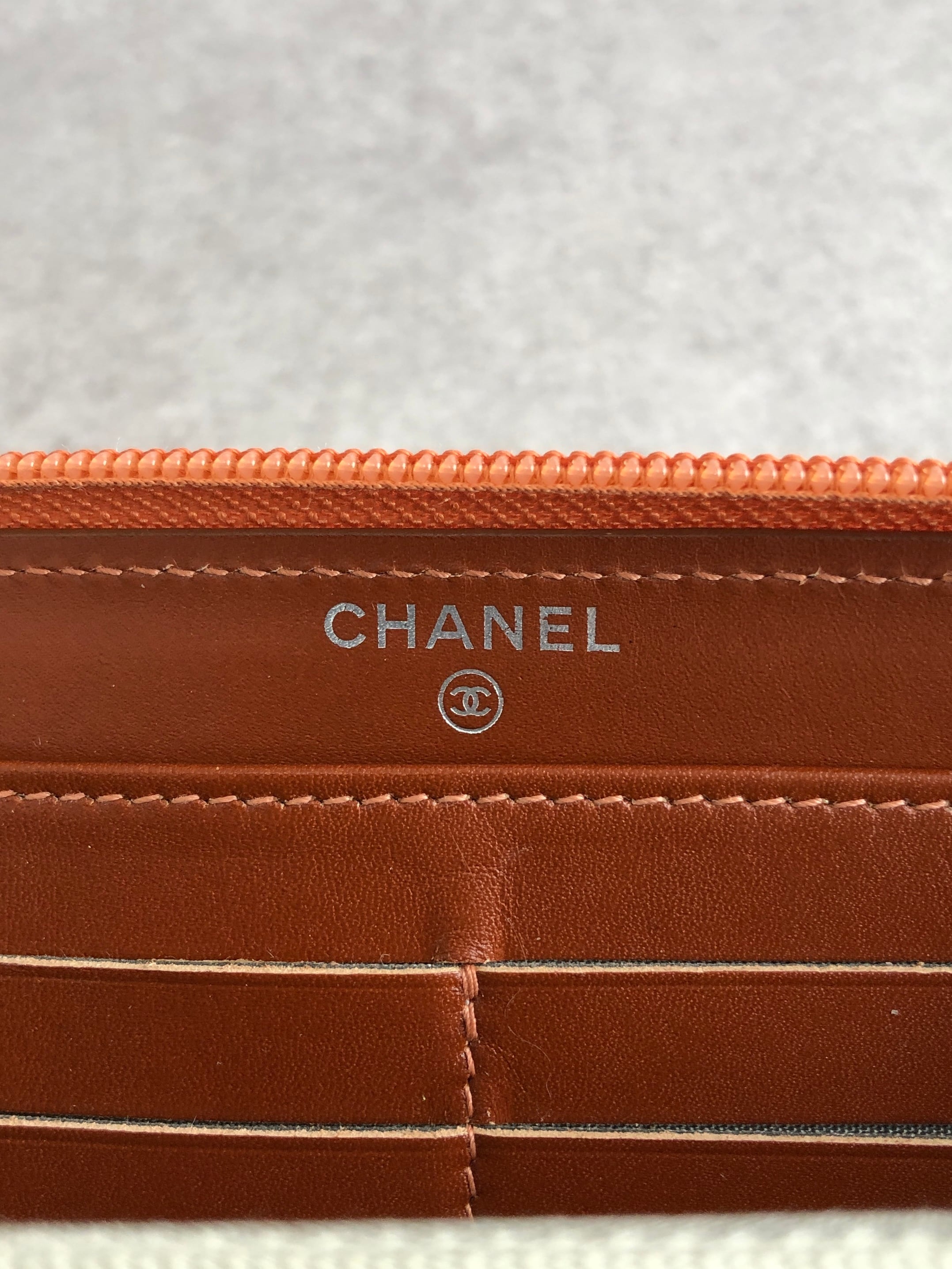 CHANEL シャネル 財布 ブラウン ココマーク レザー キャビアスキン 長