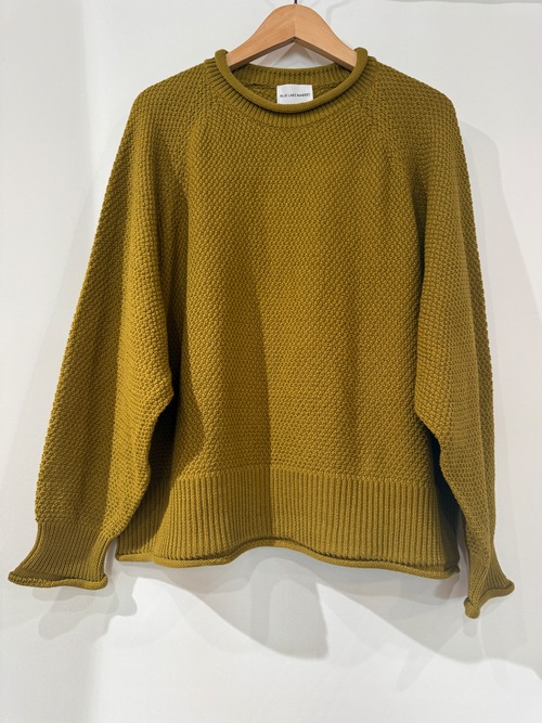 BLUE LAKE MARKET・PACIFICARK STORE・SETTEN/ロールアップカノコ編みニット　マスタード