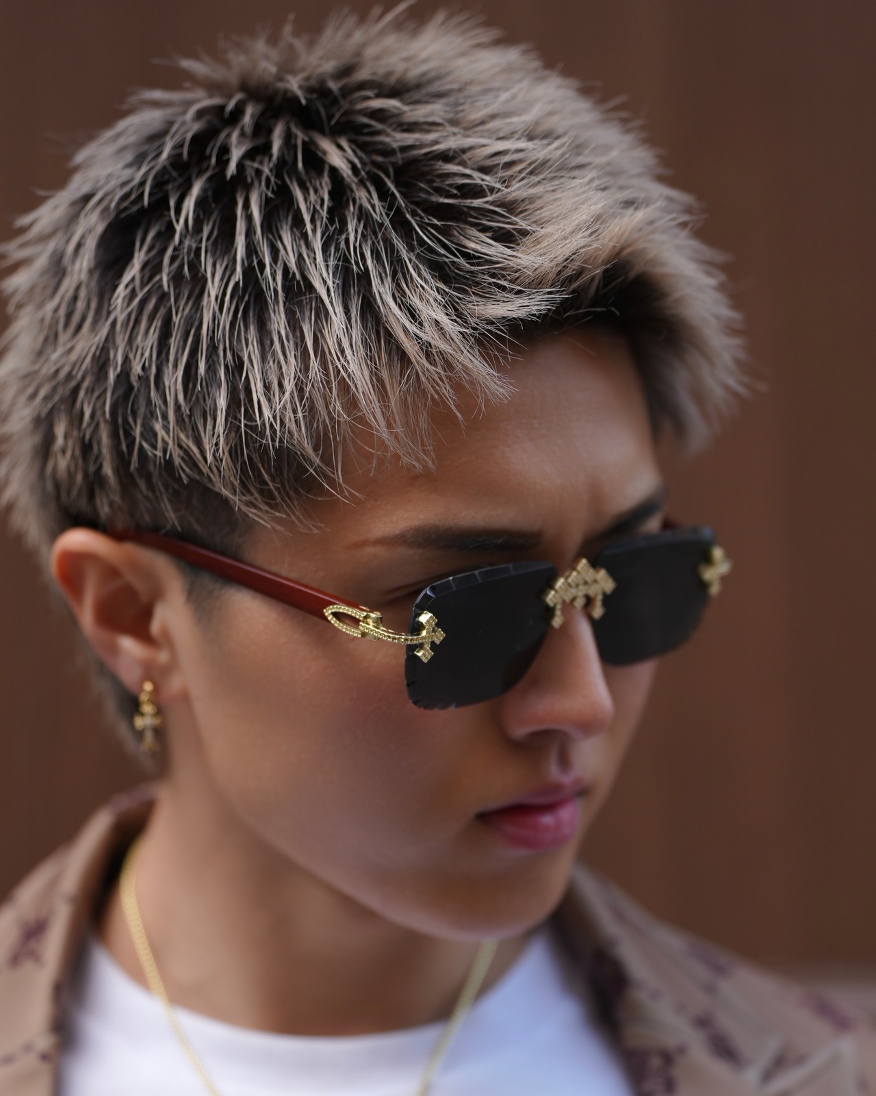 【最高級】トリプルクロスチャームサングラス【BB25044】