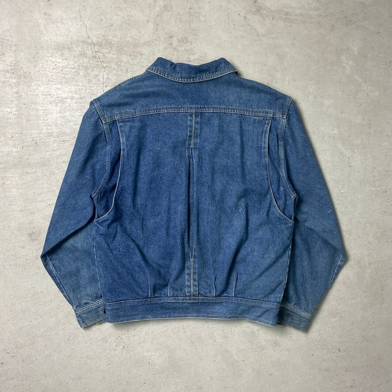 90年代 GLOBE TROTTER レザー切り替え デニムジャケット メンズL-XL 