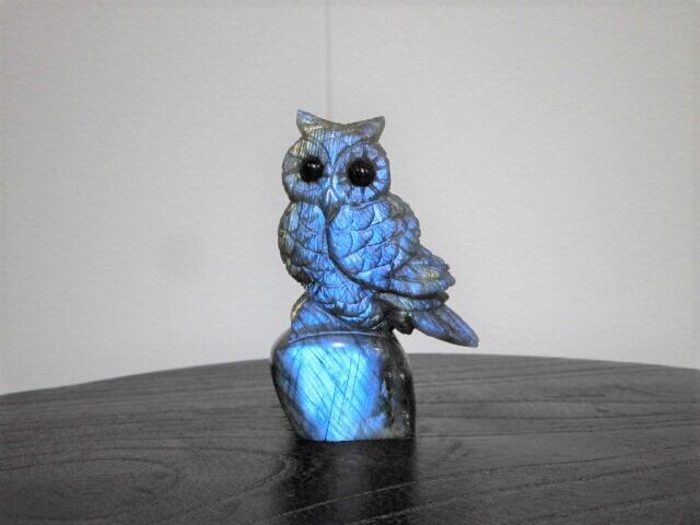 福を呼ぶ【送料無料】【高品質】ラブラドライトふくろう　no.2