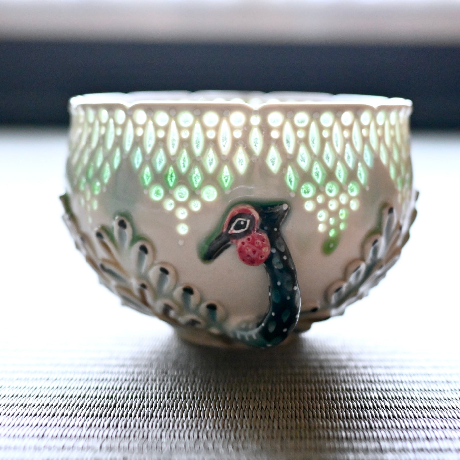 07.キラメキキジ抹茶椀 | 陶工房 みかガマ ＊ のぐちみか