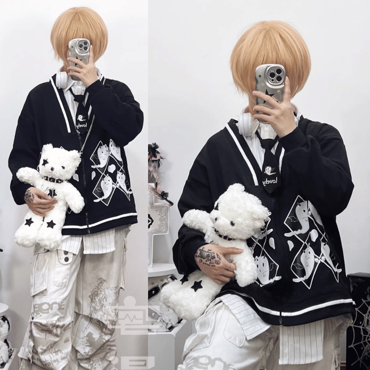 天使と悪魔 サブカル系 ファッション ニット セーター ユニセックス ストリート系 かわいい JKファッション 地雷系 量産型 バンギャ Y2K |  天使と悪魔 サブカル系ファッション SEASONZ～サブカル系、地雷系、アイドル衣装専門～