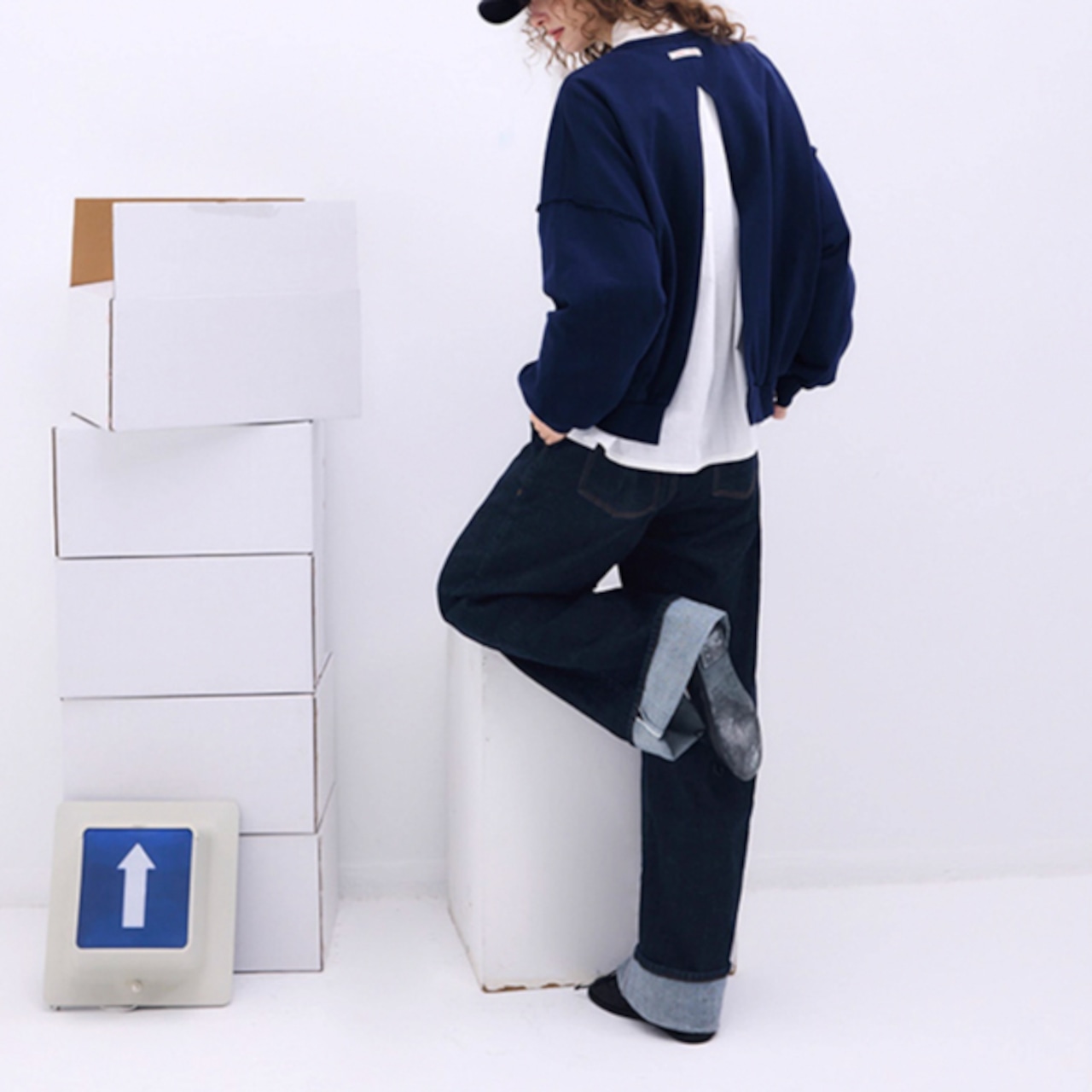 おしゃれなロールアップ♡コットンデニムパンツ 《P0176》