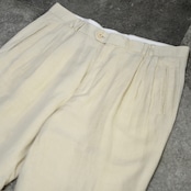 LOUIS RAPHAEL rayon linen 3tuck wide slacks