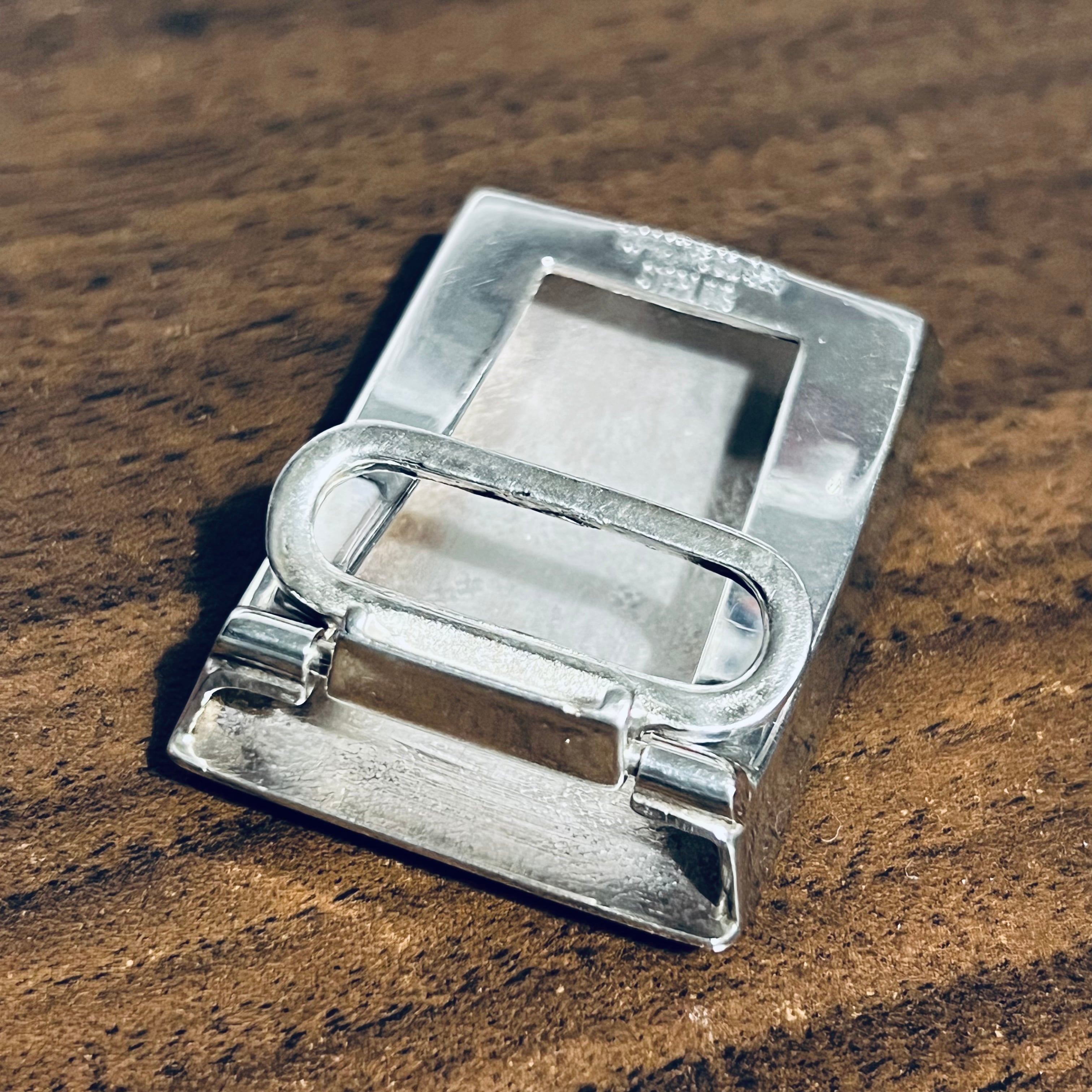 VINTAGE TIFFANY & CO. Engine Turned Slide Buckle Sterling Silver 