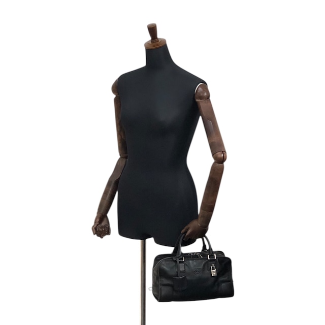 LOEWE ロエベ アマソナ28 ハンドバッグ ブラック アナグラム レザー ミニボストン vintage ヴィンテージ オールド pi6ivk