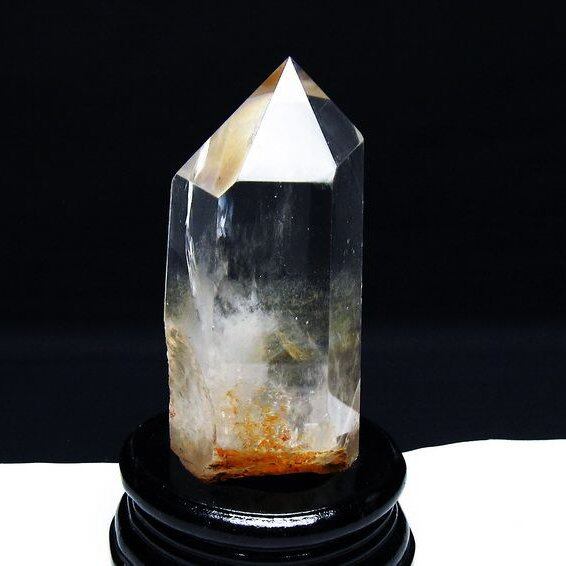 水晶 六角柱 台座付属 虹入り 一点物 152-3096