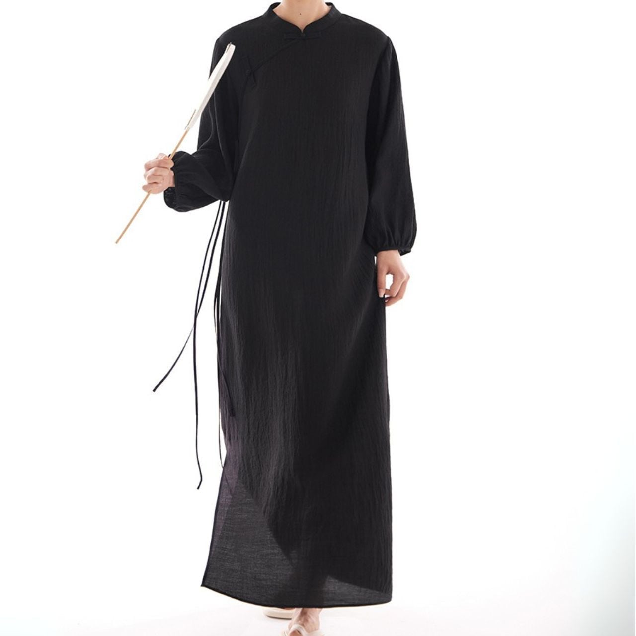 バルーンスリーブチャイナカラーサイドスリットワンピース 00548