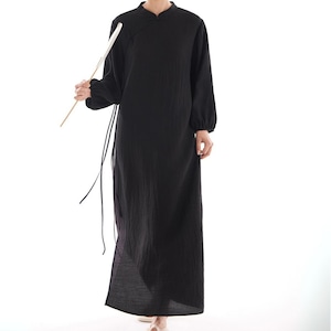 バルーンスリーブチャイナカラーサイドスリットワンピース 00548