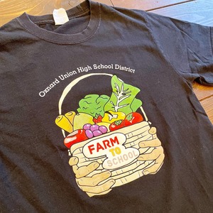 90s  Oxnard Union High  School 〝 FARM  TO SCHOOL〟T-Shirt