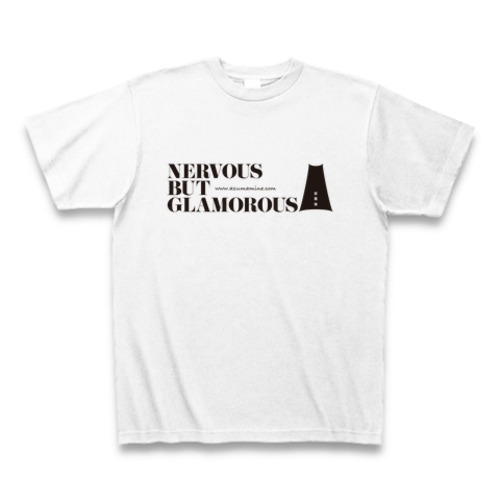【BASE限定】　オリジナルロゴTシャツ　「NERVOUS BUT GLAMOUROUS」ホワイト