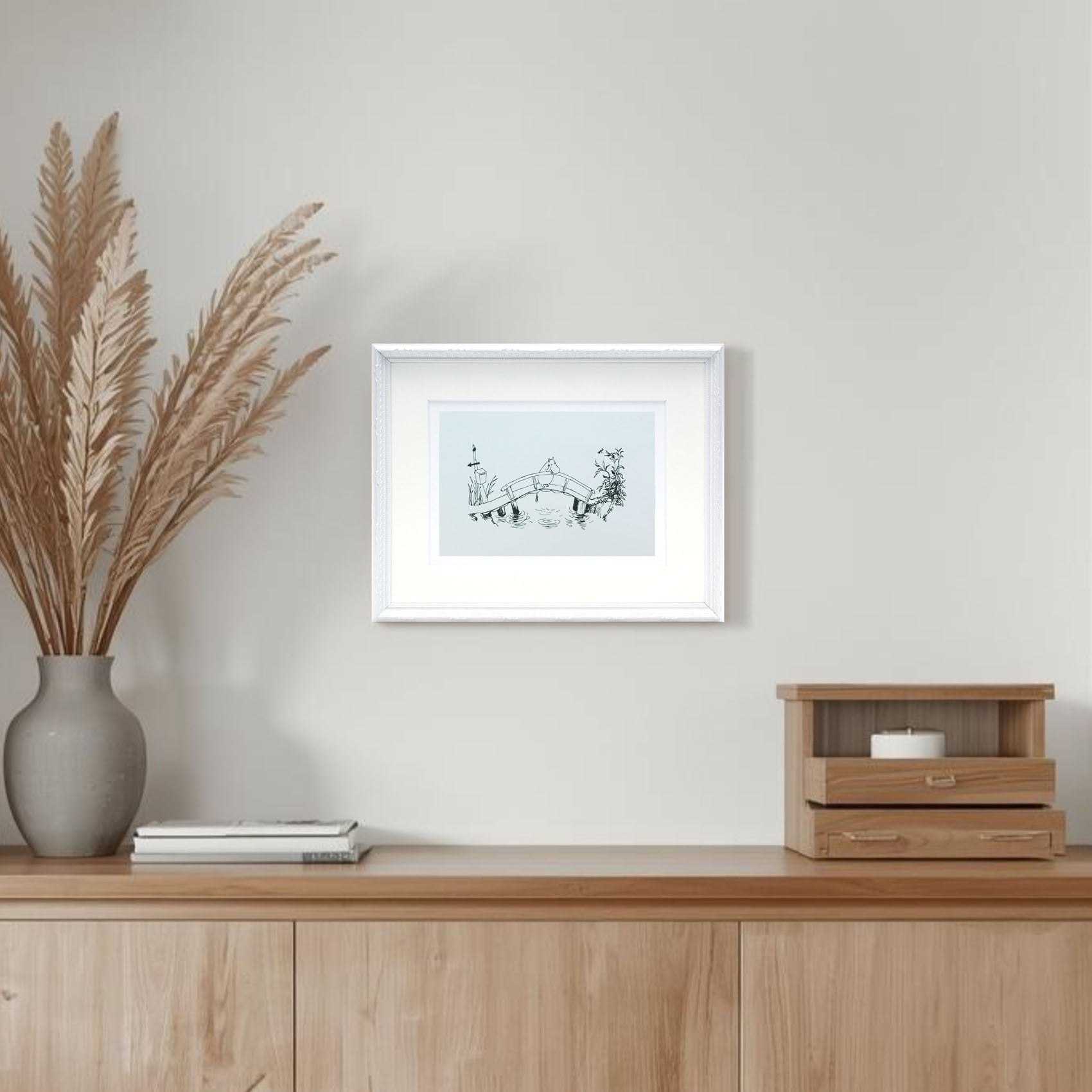 ムーミン 北欧 Postery「ムーミン谷の橋」送料無料 フレーム 展示用フック付アートポスター 絵画 インテリア アート