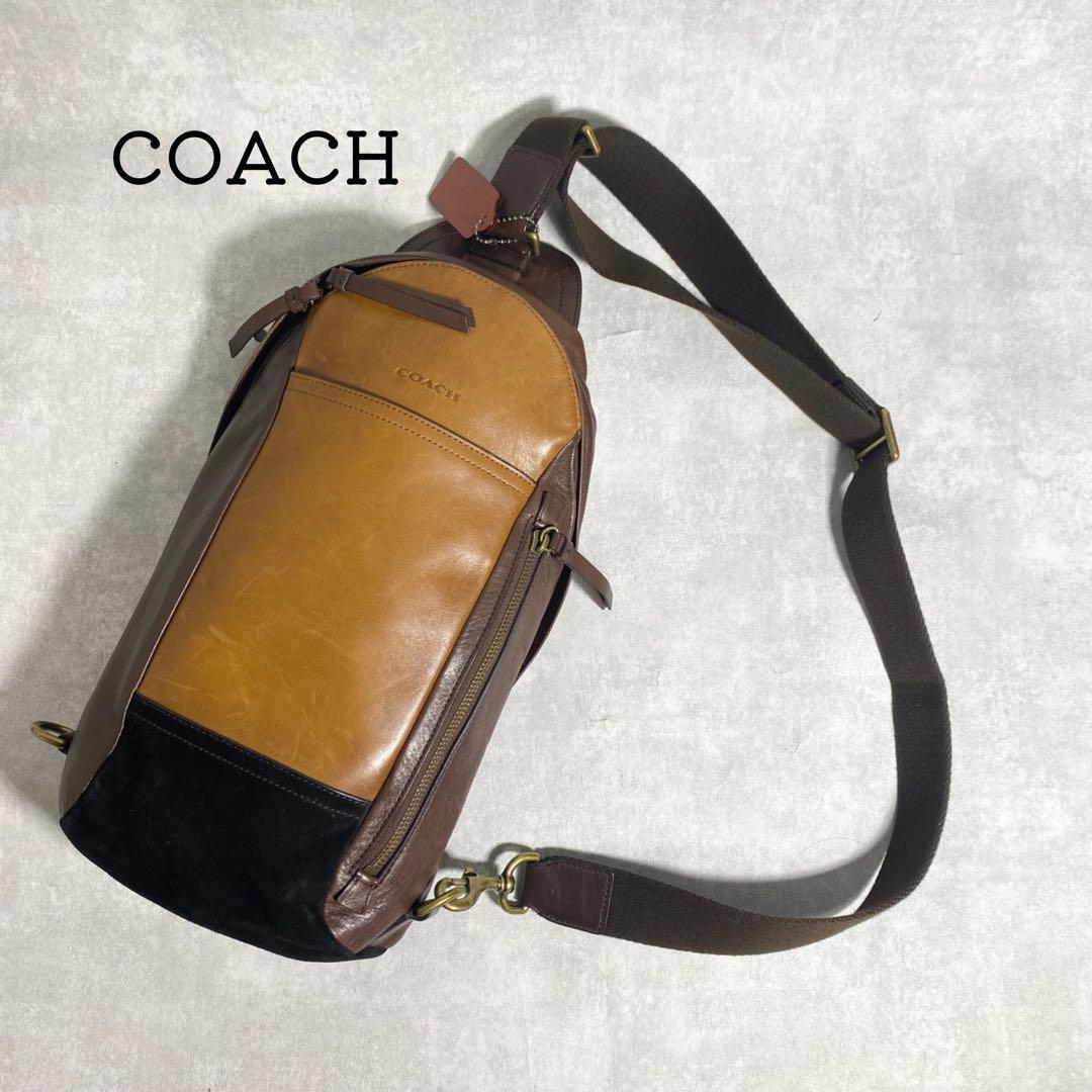 COACH ボディバッグ ブラウンレザー COACH ボディバッグ レザー ブラウン