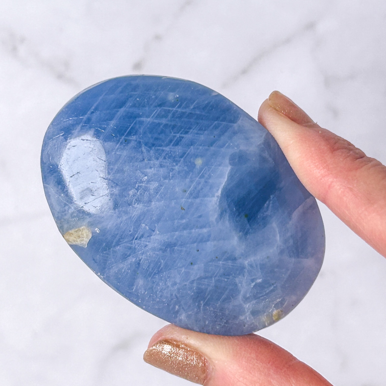 セレスタイト・ペリドット共生 パーム