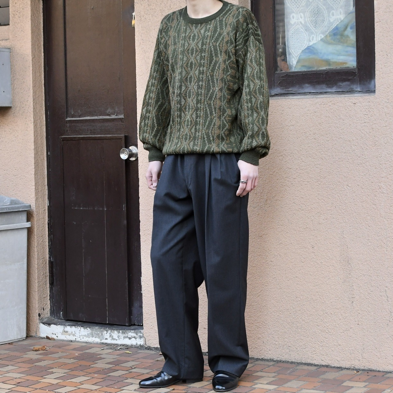 design acryl knit khaki