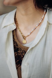 『朝焼けの予感』coin pearl necklace ※8月限定color
