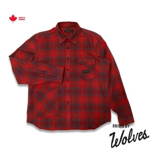 【RAISED BY WOLVES/レイズドバイウルブス】PLAID FLANNEL SHIRT 長袖シャツ / RED / SS24-12166