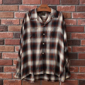 60's "オンブレチェックシャツ" SIZE XL -BROWN CHECK-