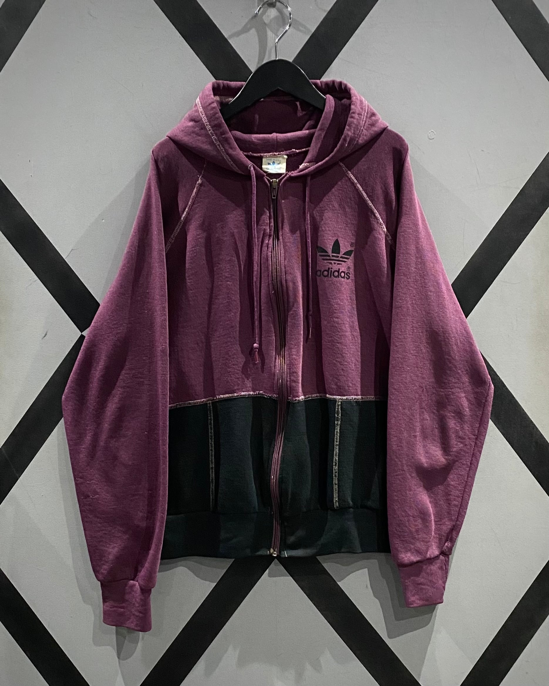 X VINTAGE】80's “adidas” Color Switching Vintage Zip Up Hoodie