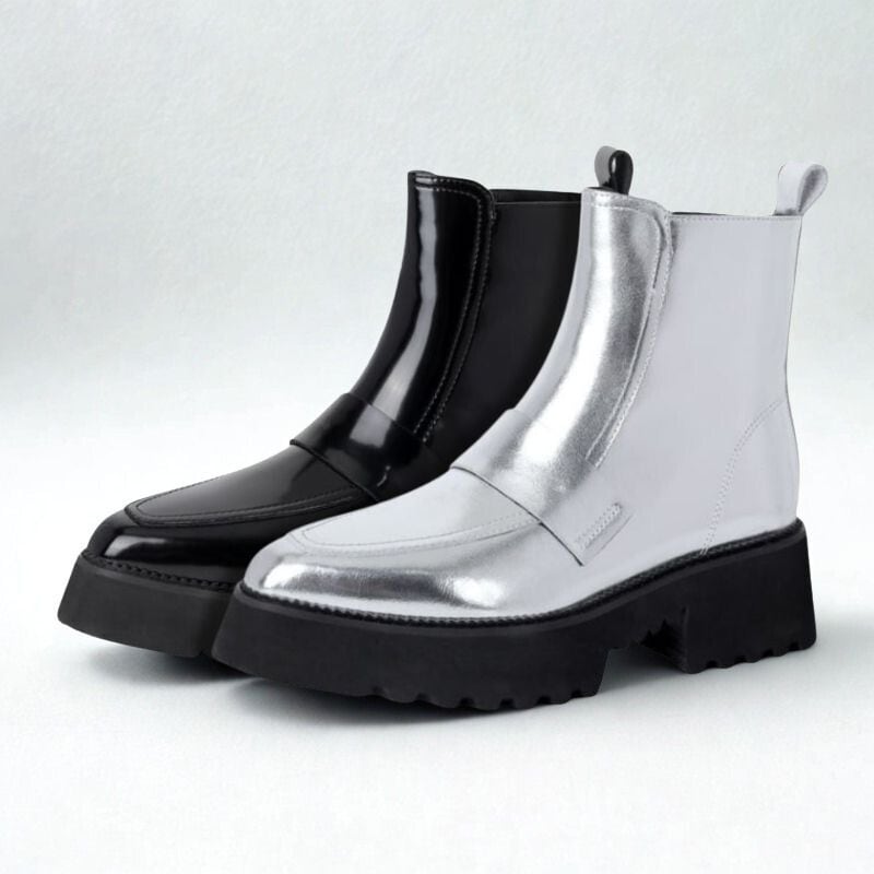 Loafer like pointed toe boots 2 colors V2545