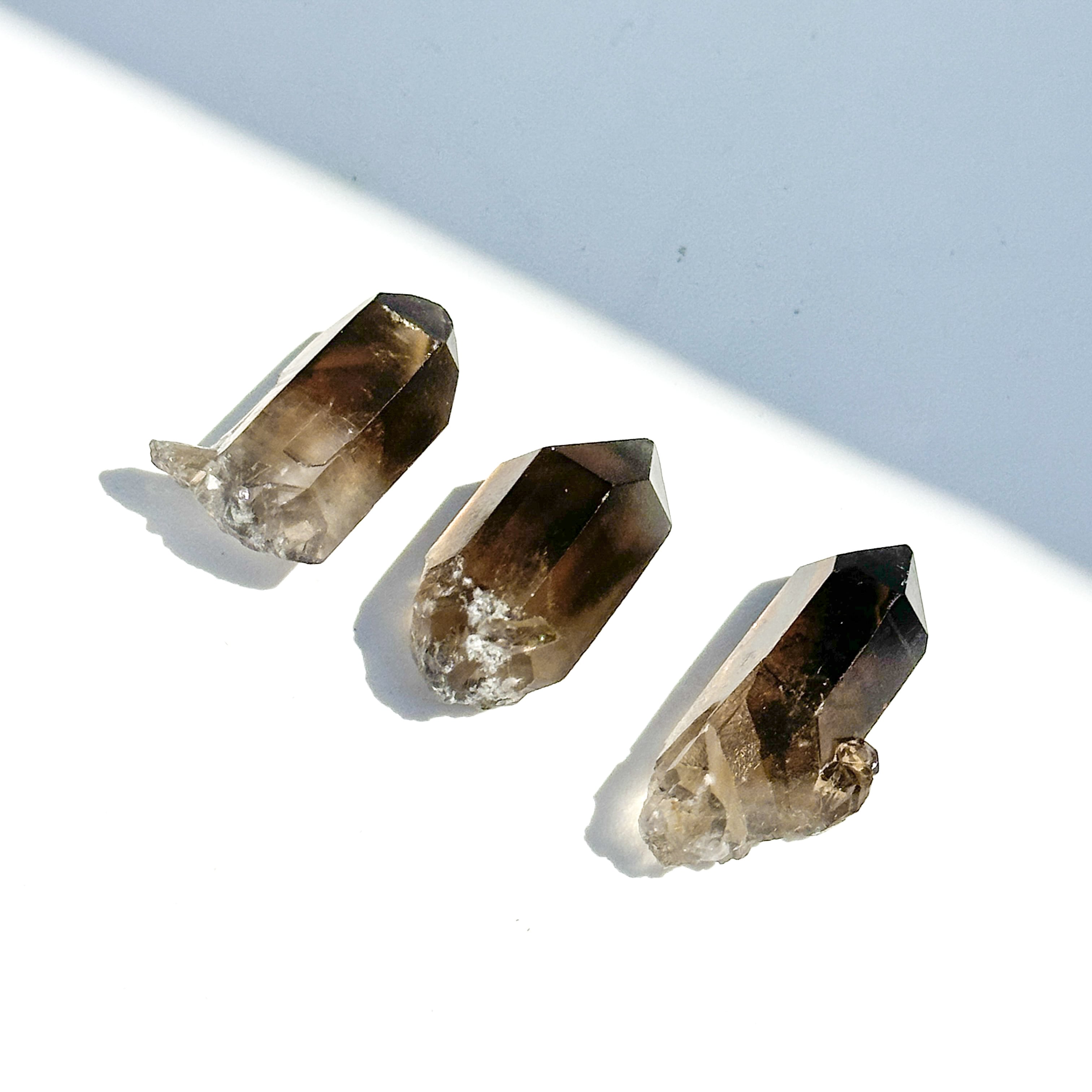 ミナスジェライス産 スモーキークォーツ 原石3個set 12◇ Smoky