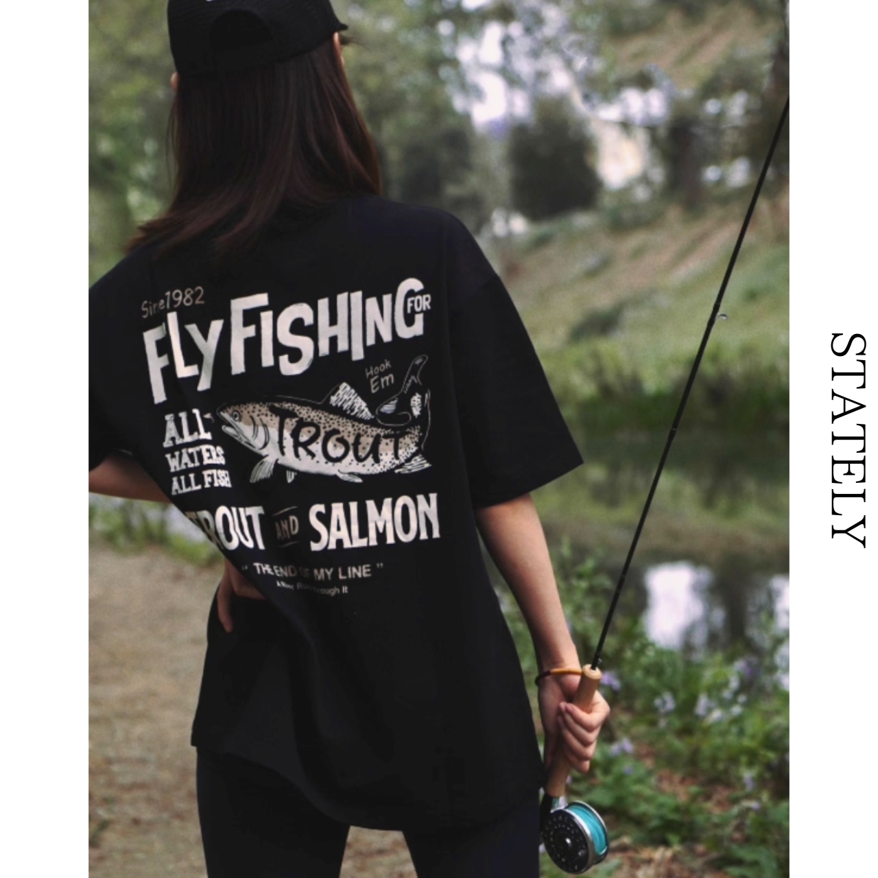 Fishing Message Print Tee/2color _T108・画像2