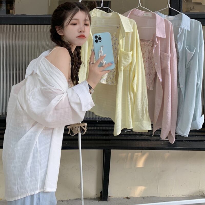 薄手シフォンシャツ サマージャケット トップス 夏物 YY-ファッション29818463763