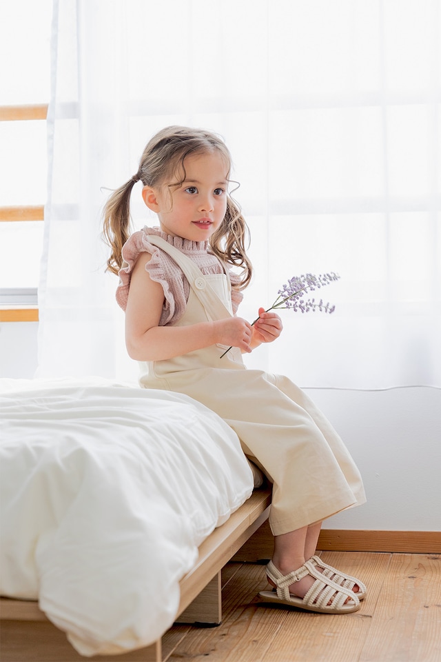 バックフリルサロペワイドパンツ〈Ivory〉