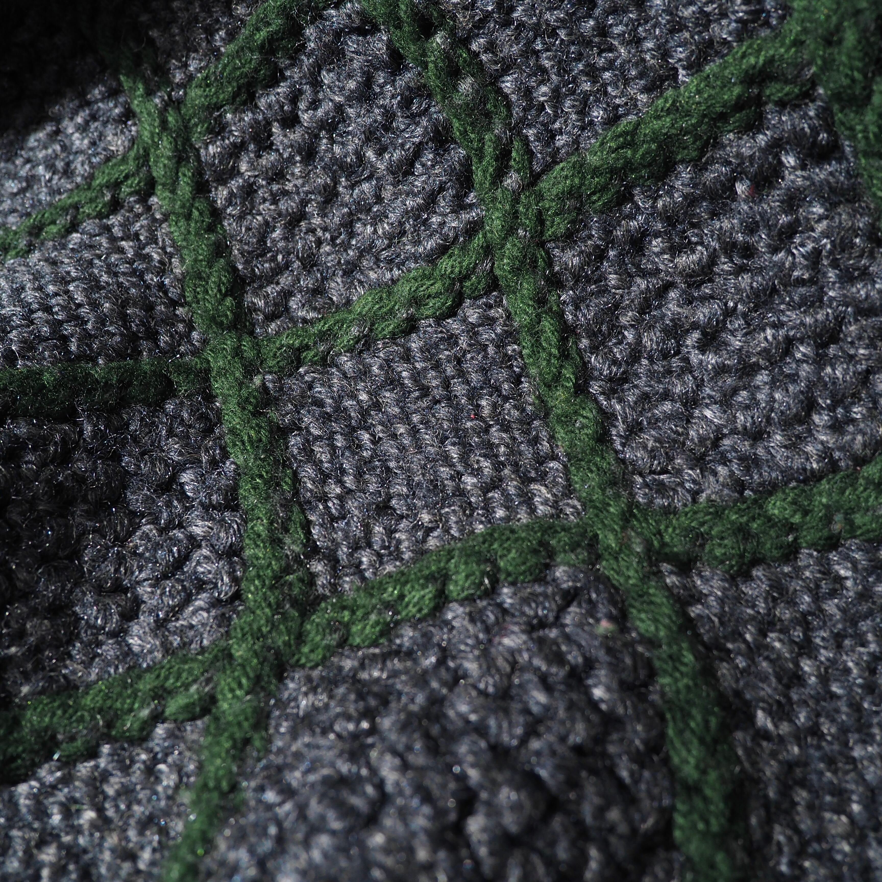 " Lawton " 3D net pattern vintage loose hand knit