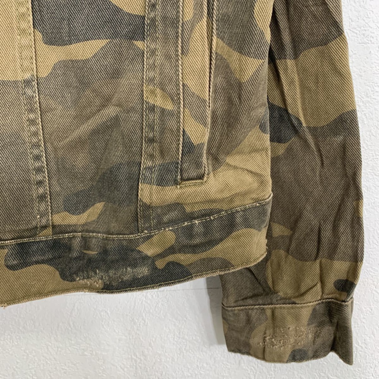 Bershka Denim デニムジャケット S カーキ オリーブ色 ベルシカ 迷彩 