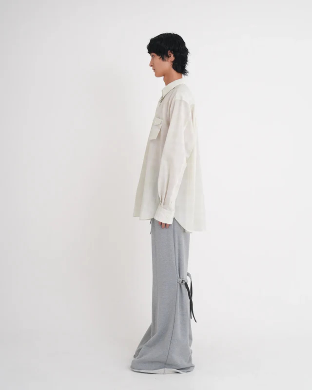 【26SS】Tamme タム / ネクタイシャツ オンブレチェック 長袖 /OMBRE CHECK NECKTIE SHIRT - 10