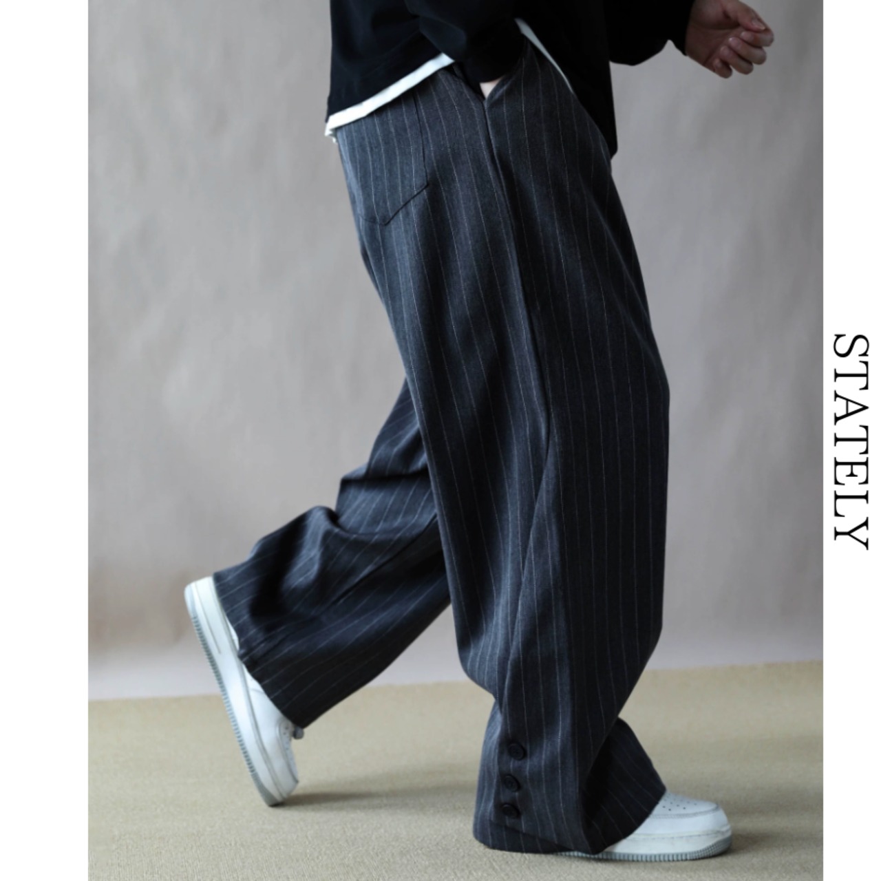 Pinstripe Flow ワイドパンツ/2color_B16・画像2