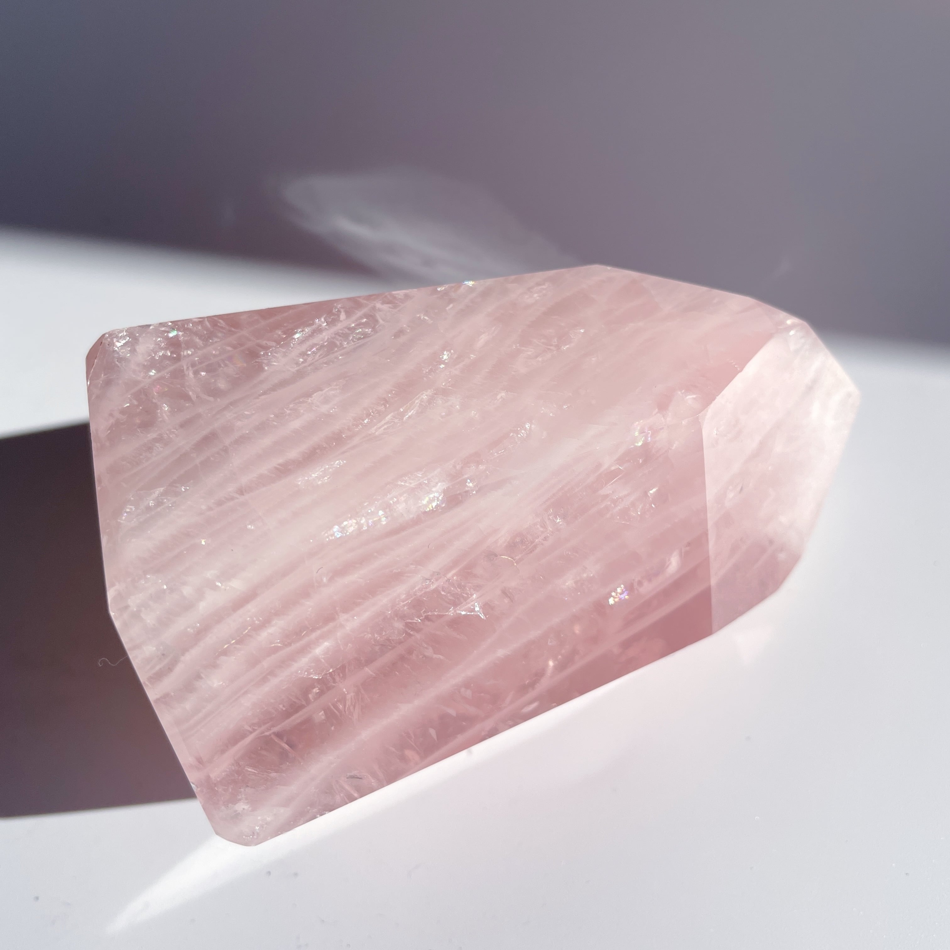 天然石 高品質 ローズクォーツ タワー キラキラ ローズクォーツタワー15◇Rose Quartz Tower◇天然石・パワーストーン