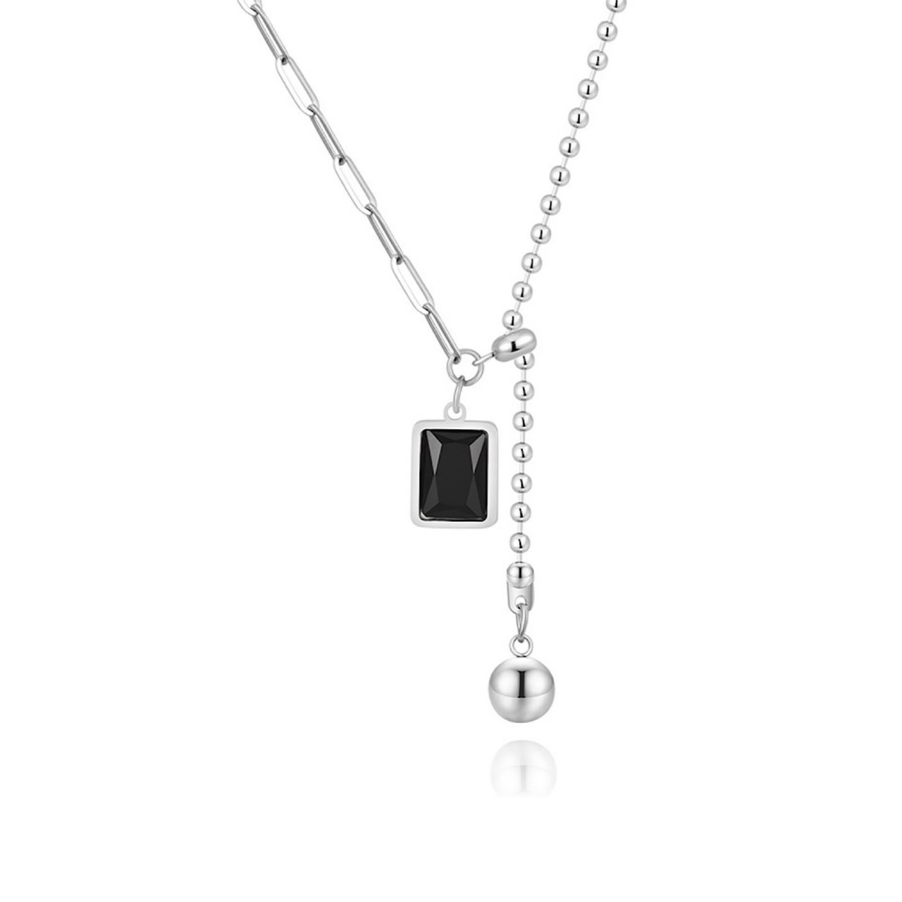 ペンダント おしゃれ ブラック ダイヤモンド 高級感 ネックレス - 1