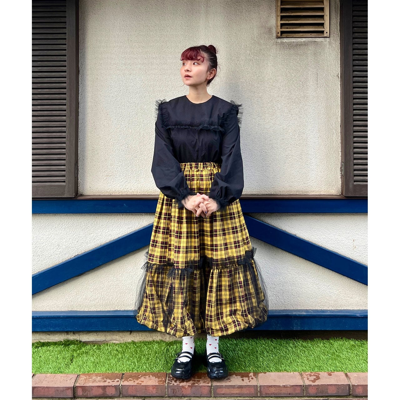【新品】Gypsohila Sailor Blouse/ネイビー razbliuto210] ま ち こコラボアイテム - Tulle Sailor Collar