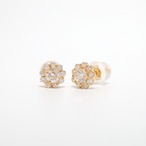 フラワーモチーフ ダイヤモンド ピアス K18 / 0.360ct / 0.360ct