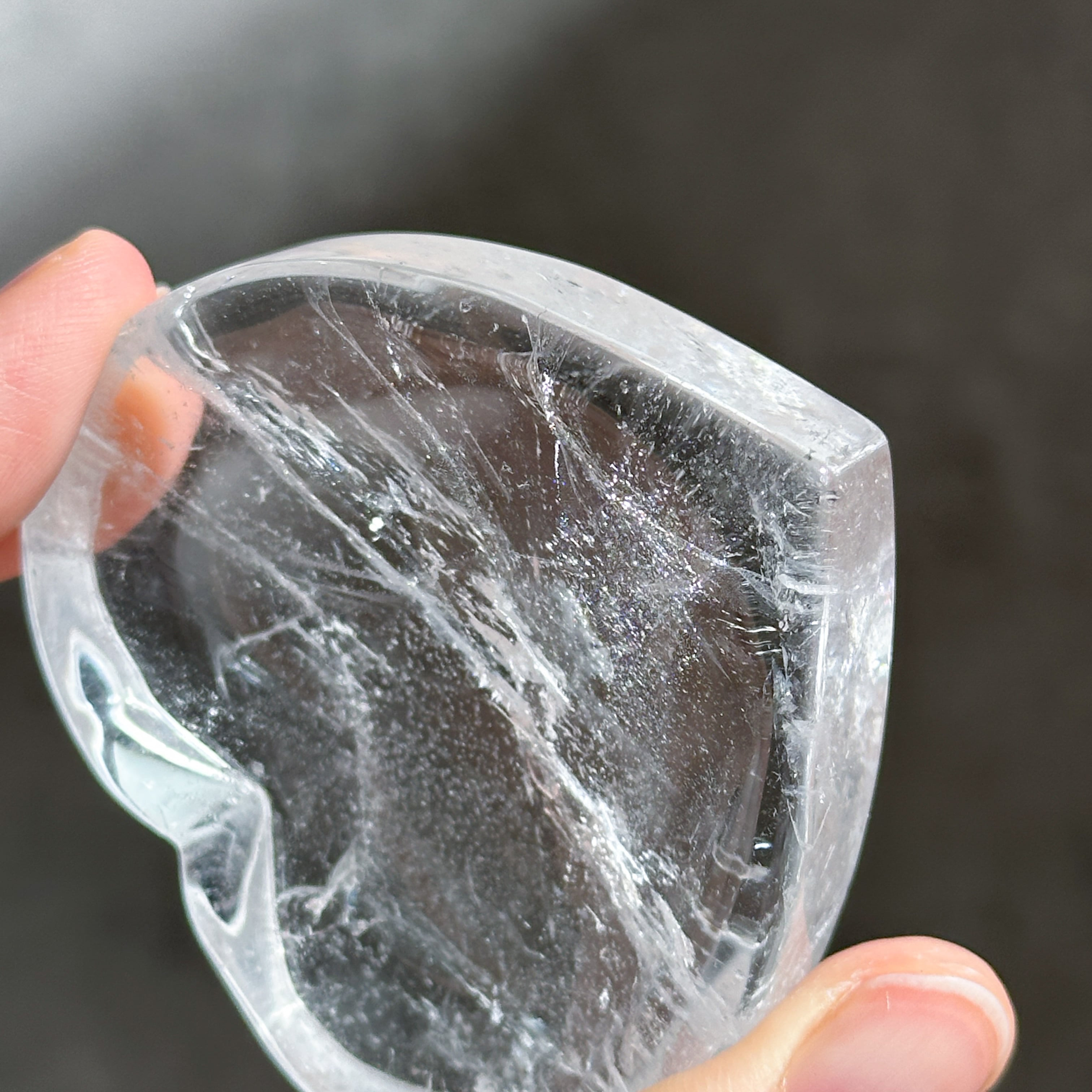 クリアクォーツハート型のうつわ 33◇ Clear Quartz ◇ 天然石・鉱物