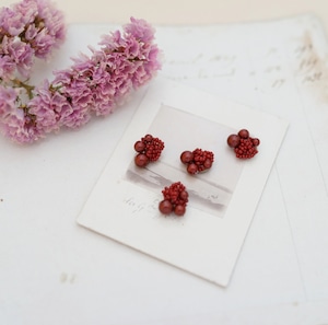 puchipuchi bijou plain pierce ダークレッド