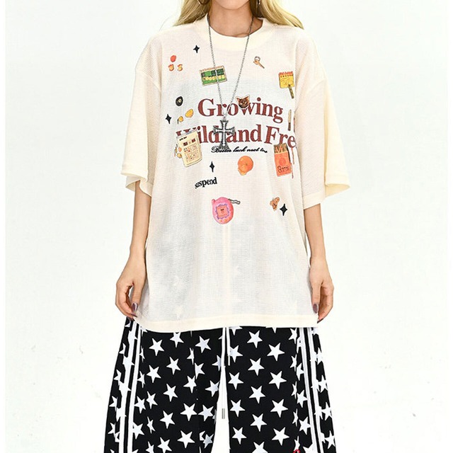 ノスタルジックグラフィックハーフスリーブTシャツ 2col   R01897