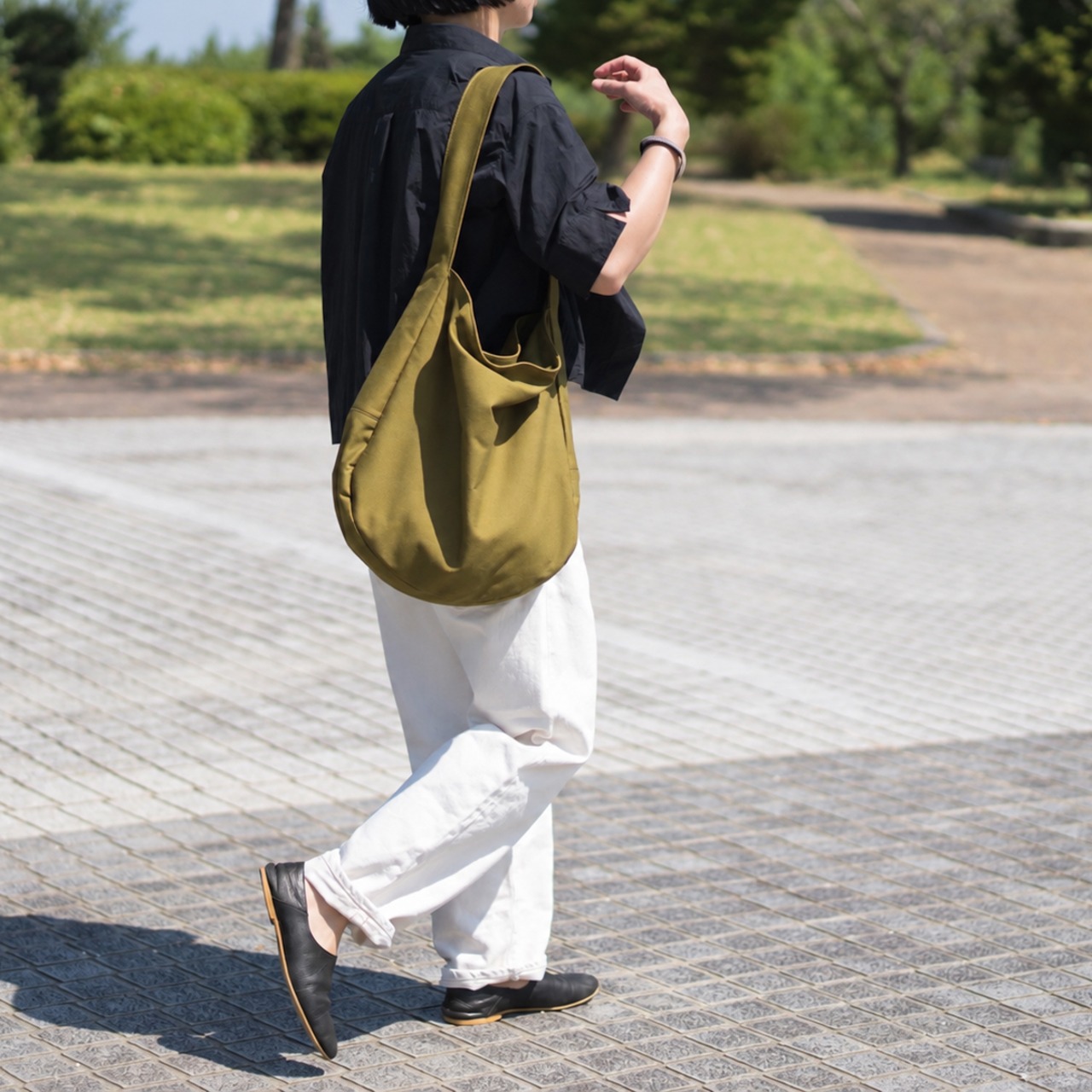 Cotton Hobo bag オリーブ