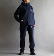Slogan.ダンボールニットジップフーディ_ネイビー