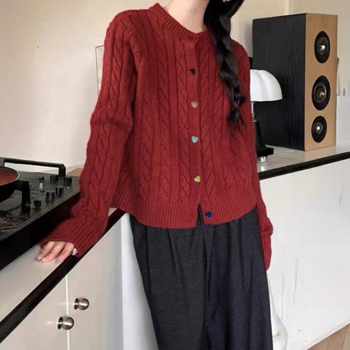 ケーブルニット カーディガン 長袖 レディース 秋冬 韓国 ケーブル編み おしゃれ 大人 かわいい きれいめ 羽織り アウター ニット 防寒 保温 暖かい 柔らかい 大人可愛い 大人女子