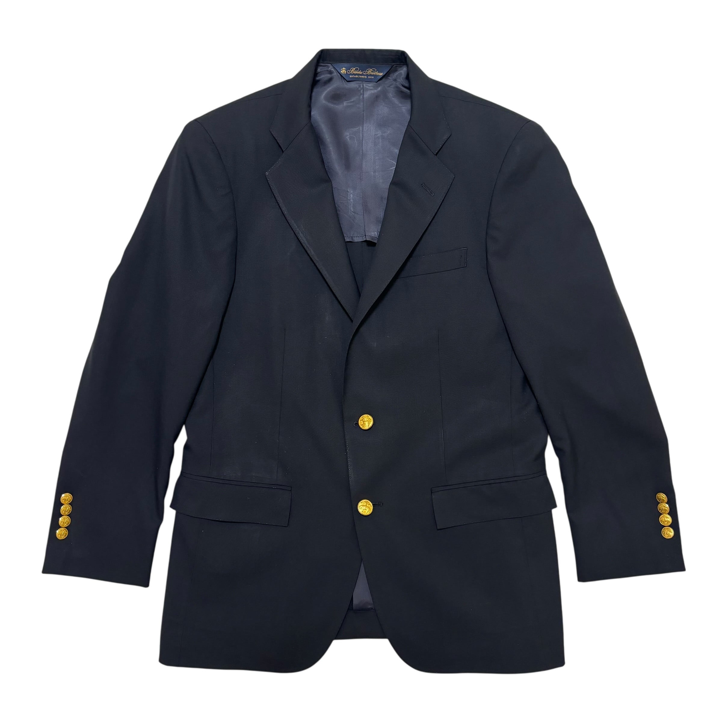古着 ブルックスブラザーズ BROOKS BROTHERS 紺ブレ 紺ブレザー クリーニング済み シングル メンズ 38SHT M相当