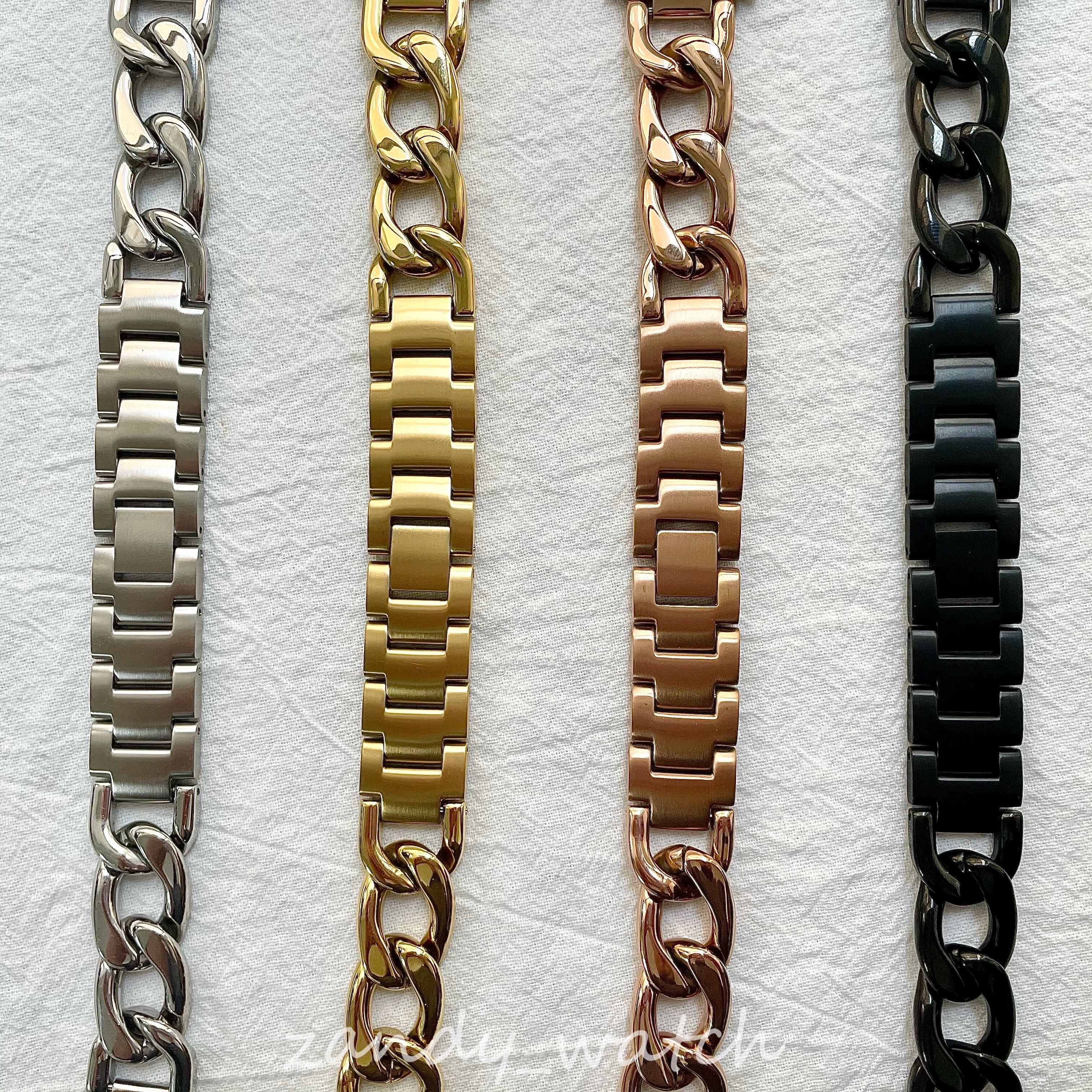 定番チェーン】B024 アップルウォッチバンド ステンレスチェーンベルト