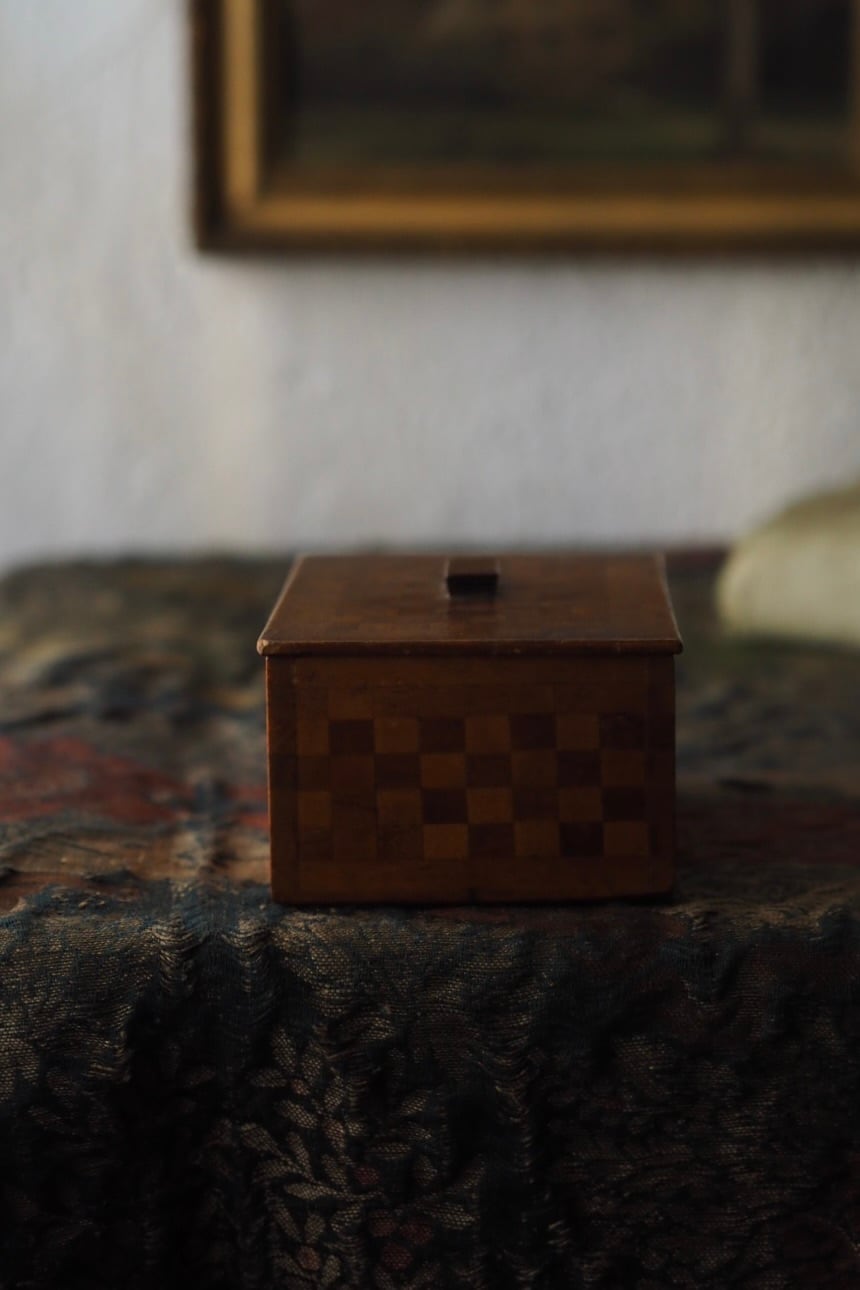 市松象嵌木箱-antique wood inlay box | アンティーク.ヴィンテージ