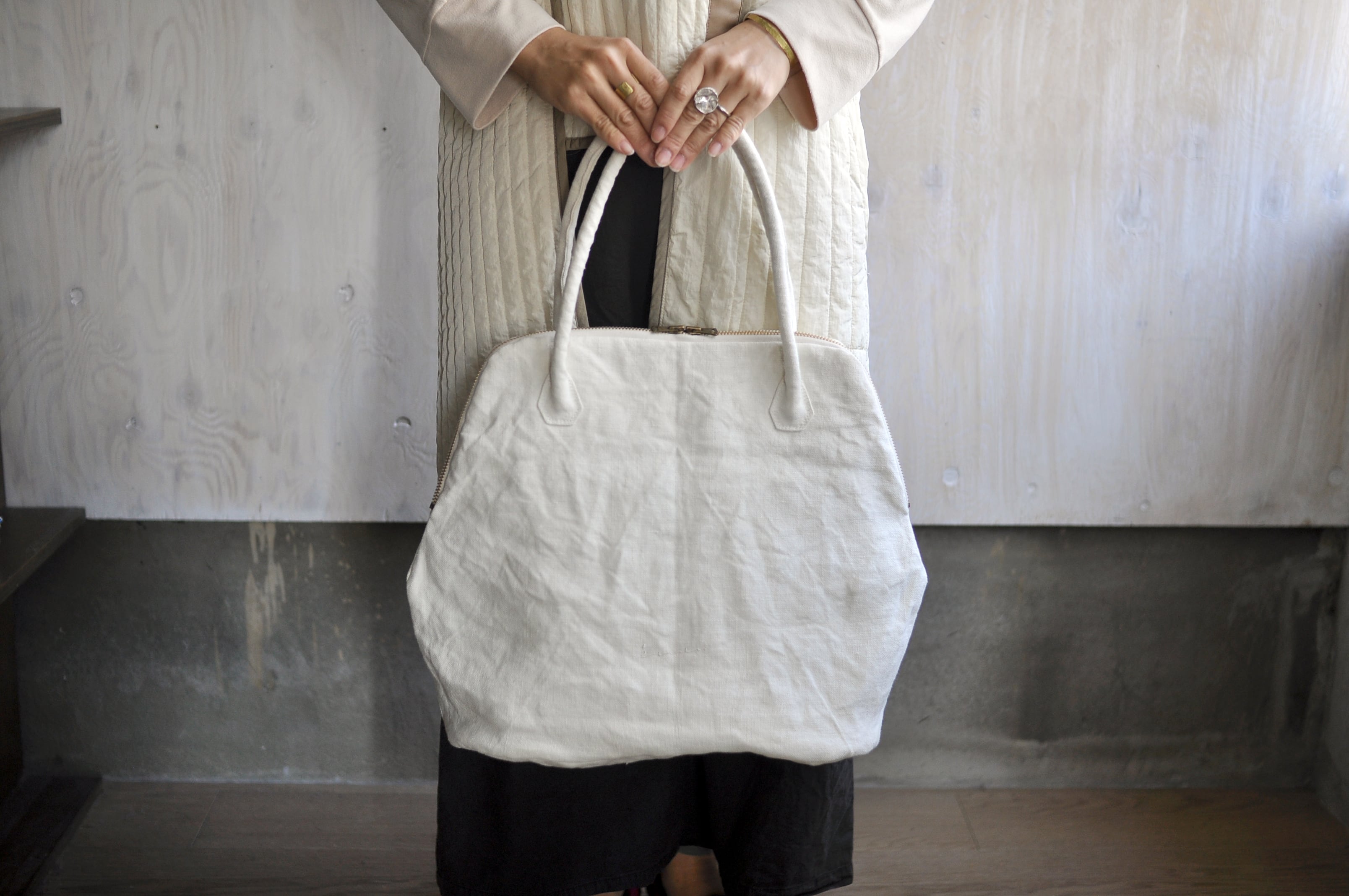 ハンドメイド、トートバック、帆布、オーバル、バケツ型、 ☆帆布生地8号・バケツ型トートバッグLサイズ！組み合わせ自由