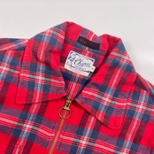 ビンテージ Chipie PRODUCT シピー チェック ジップアップ 長袖 ネルシャツ M/レッド系 メンズ アメカジ ワーク