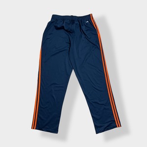 【adidas】トラックパンツ TRACK PANTS ジャージパンツ ジャージ下 刺繍ロゴ オレンジライン アディダス ネイビー US古着